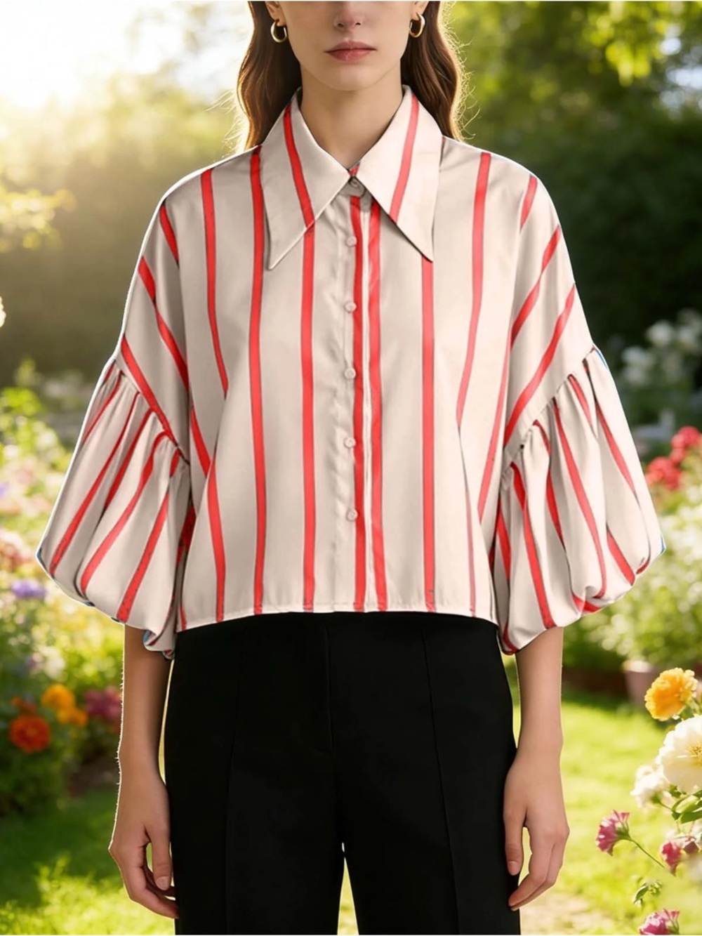 NWOT Ramble & Company Stripes Top - M